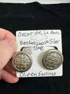 Ohrringe Aufsteckkorb gewebt OSCAR DE LA RENTA Vintage M-7077* - Bild 1 von 3