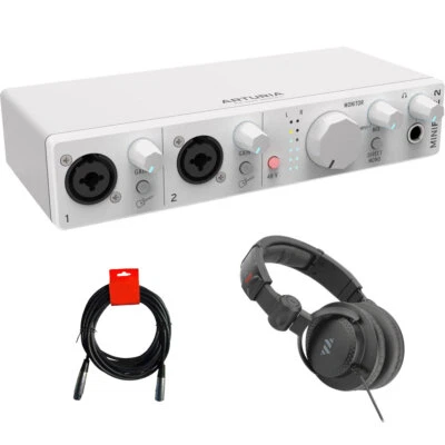 Arturia MiniFuse 2 Audio/MIDI Interface (White) w/ Headphones & XLR Cable - Image 1 of 4