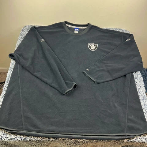 Reebok Las Vegas Raiders Fleece Sweater Mens 3XL Black Crew Neck Pullover NFL Cover