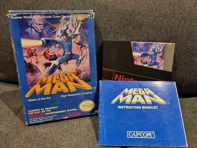 1987 Mega Man Nes Nintendo CIB Oval Soq Hangtab version - Image 1 of 4