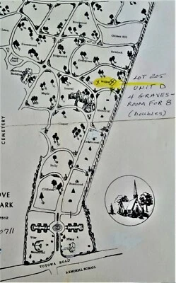 Parcelas de cementerio Laurel Grove Totowa NJ - 4 PARCELAS DOBLES, 8 entierros, 07512 cremallera Foto 1 de 4