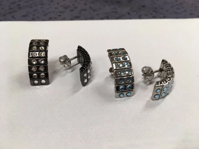 Brincos Rowi Fixoflex Swarovski cristal gota - conjunto de 2 pares - Imagem 1 de 1