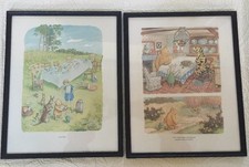 Vintage From the World of Pooh Set of 2 1957 Framed Art