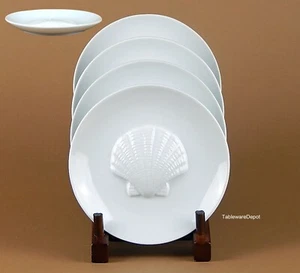 Set of 4, THE CELLAR WHITEWARE, Embossed 6" Shell Plates, MINT/UNUSED Condition! - Picture 1 of 5