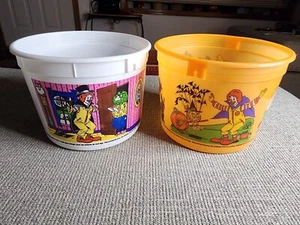 Vintage 2 McDonald’s 2001 Halloween buckets Happy Meal Orange White - Picture 1 of 7