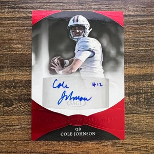 2022 Sage Cole Johnson Aspire Red Foil Auto #ASP-CJ James Madison Dukes