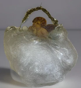 Antik Schrott gestanzt Lametta Feder Baum Weihnachtsschmuck Cherub VIKTORIANISCH - Bild 1 von 5