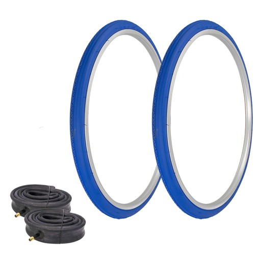 PRO+ BICYCLE TIRES 26 X 1-3/8 BLUE/BLUE WALL P-148 SLICK TREAD W ...