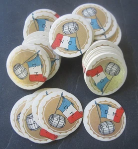 Großhandelsposten 500 alte Vintage - WEINFASS & FRANZÖSISCHE FLAGGE - europäische Etiketten - Bild 1 von 1