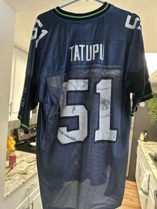 Seattle Seahawks Blue Reebok Football Jersey #51 Lofa Tatupu Size Medium - Picture 1 of 8