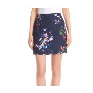 Ted Baker Staycee Tropical Oasis A Line Skirt Scallop Hem 5 or Large - Picture 1 of 12