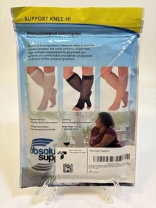 Absolute Support Knee High Compression Socks 4XL Nude 15-20 MmHg Closed Toe - Picture 1 of 3
