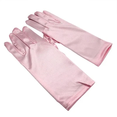 Luvas femininas de cetim de renda para festa de chá elegantes luvas de cortesia para casamento nupcial - Imagem 1 de 4