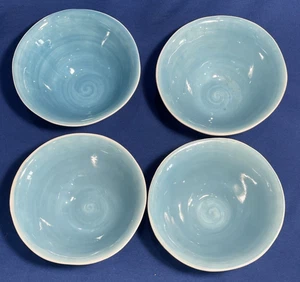 Juego/4 cuencos de cereal "Seagate" -CANVAS HOME concha bisque porcelana ~hechos a mano 7,25" - Imagen 1 de 13