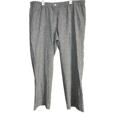 Pantalón informal Talbots negro blanco mezcla de algodón lino pierna recta talla 18W Foto 1 de 4