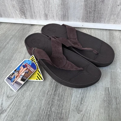 Sandalias de Tanga Fit Flop Oasis Punta Anillo Mujer 10 Marrón Gamuza Nuevas con Etiqueta Vacaciones Foto 1 de 4