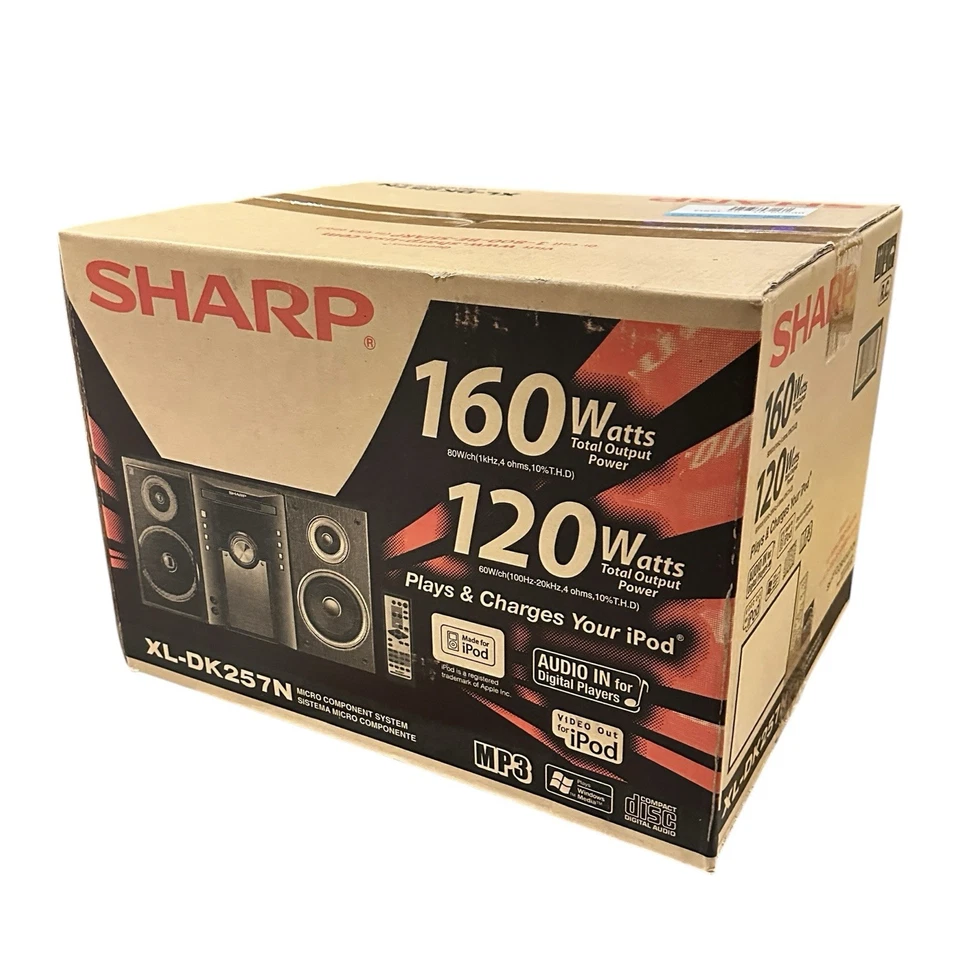 NEW SEALED - Sharp XL-DK257N Micro Component Stereo System CD Radio iPod Dock - Image 1 of 4