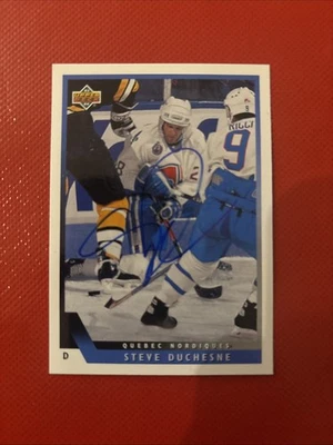 1993 94 Upper Deck Collectors Choice Steve Duchesne Auto #217 - Image 1 of 4