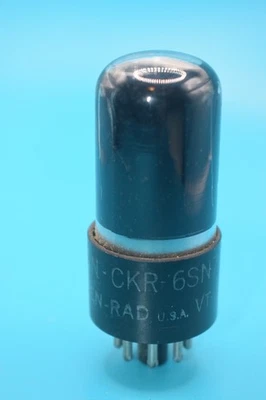 Superb - Ken-Rad JAN-CKR 6SN7GT VT-231 Vintage Audio Black Glass Tube - TV7 Test - Image 1 of 4