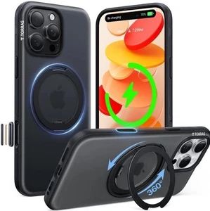 TORRAS 360 Magnetic Stand iPhone 16 Pro 6.3 Case MagSafe Shockproof BLACK UNUSED - Picture 1 of 6