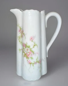 Vintage French HAVILAND LIMOGES Porcelain 5.5" Rosalinde Pitcher- Pink Floral - Picture 1 of 5