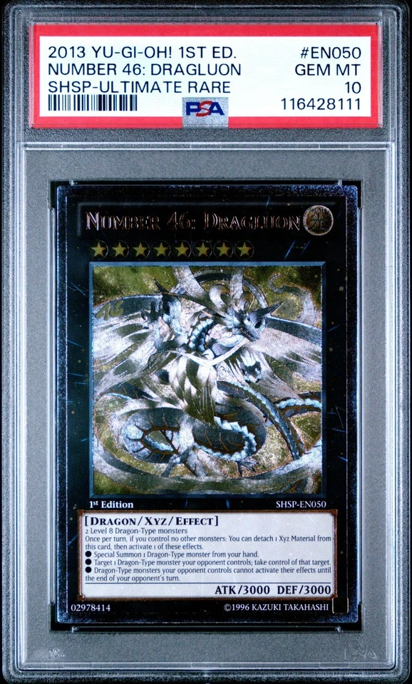 Yu-Gi-Oh! Number 46: Dragluon SHSP-EN050 Ultimate Rare 1st Edition PSA 10 Pop 17 - Image 1 of 1