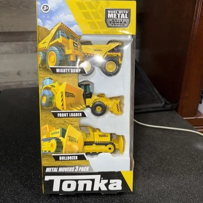 Tonka - Paquete de 3 motores de metal - Camión de volteo Mighty, cargador frontal y excavadora Foto 1 de 4