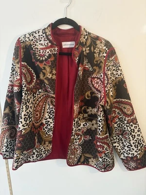 Alfred Dunner Quilted Jacket - Paisley Brown Red - Women’s 12/M - Vera Bradley - Image 1 of 4