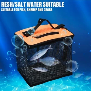 Outdoor Floating Fishing Basket for Caught Fish,Fish Cage Mesh Bag(Small/Large) - Picture 1 of 11
