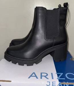 Stivali Arizona Jeans AZ Masin Chelsea da donna taglia 11 neri suola a strappo NUOVI - Foto 1 di 4