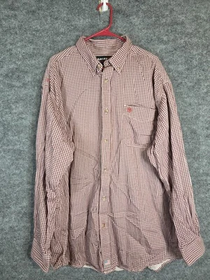 Ariat FR Shirt Mens 2XL Red White Plaid Flame Resistant Work Button Down CAT 2 - image 1 of 4