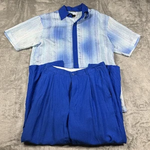 Stacy Adams 2-Piece Set – M Shirt & 32” Pants – Polyester/Viscose – Blue - Picture 1 of 13