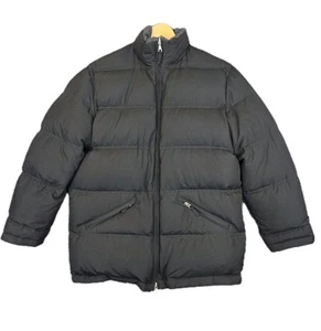 Jos. A. Bank Reversible Down Puffer Wool Jacket Size S Fits M Black Gray 23.5x31 - Picture 1 of 14