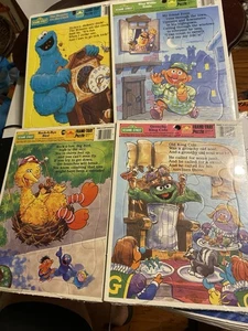 Set of 4 Sesame Street Frame Tray Puzzles Jim Henson Vntg SEALED 1989 - Picture 1 of 13