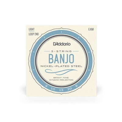 D'Addario EJ60 5-String Banjo Strings Set - Light .009 - .020 (J60) - Image 1 of 4