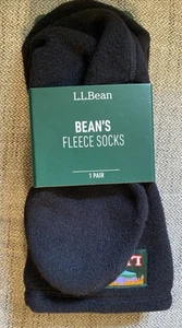 L.L.Bean Bean's Fleece Socks Unisex Size Large Black NEW In Pkg! - Picture 1 of 7