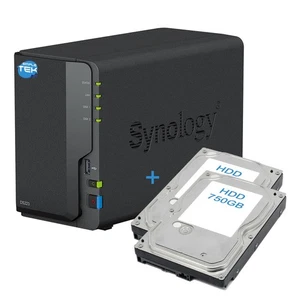 SYNOLOGY DS223 NAS 2-BAY DOPPIO HDD 750GB PREINSTALLATO SATA ETHERNET LAN IP - Foto 1 di 8