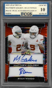 2025 Leaf Metal Matthew Golden / Ryan Wingo Auto /3 Graded FCGS 10 (Auto 10) - Picture 1 of 2