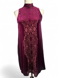 Maurices Womens Floral Velvet Burnout Midi Dress Size XS Fairy Whimsigoth Witchy - Picture 1 of 8