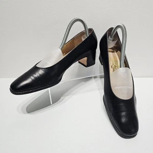 Salvatore Ferragamo Damengröße 8 C schwarze hochhackige Leder-Pumps Schuhe authentisch - Bild 1 von 23