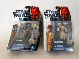 Star Wars Clone Wars Animated Series Mace Windu & Cad Bane Figuren Hasbro Sealed - Bild 1 von 11