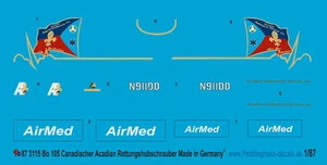 Peddinghaus 3115 1/87 Canadischer Acadian Elicottero di Salvataggio - Foto 1 di 1