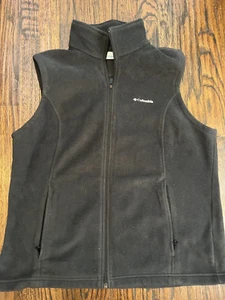COLUMBIA Men's Full Zip Fleece Vest Zip Pockets BLACK Size XL - Picture 1 of 4