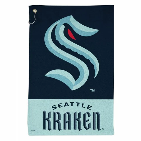 SEATTLE KRAKEN ALL PURPOSE GOLF TAILGATE TOWEL 16"X25" HOOK AND GROMMET Cover