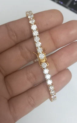 10.25Ct Lab Grown/CVD Diamond Valentine's Day Tennis Bracelet In 10K Yellow Gold - Image 1 of 4