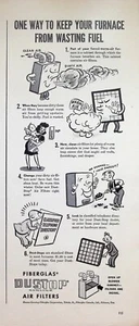 Annuncio di stampa VINTAGE ANNI '40 ~ Filtri aria antipolvere ~ Mantieni il forno dallo spreco... - Foto 1 di 1
