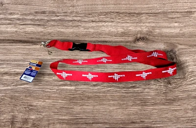 HOUSTON ROCKETS LANYARD KEYCHAIN W/DETACHABLE CLIP ID /HOLDER NBA LICENSED NEW - Image 1 of 2