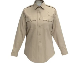 FLYING CROSS 103W66 WOMENS 38 DELUXE TROPICAL POLY/RAYON LONG SLEEVE SILVERTAN - Picture 1 of 1