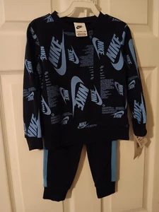 Nike Long Sleeve Set 2 Piece Midnight Navy Color. Size 3T. (SKU287) - Picture 1 of 4