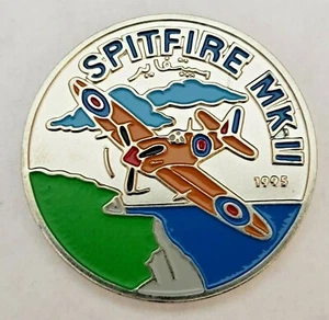 1995 100 Pesetas SPITFIRE MKII WWII Emaillierte Saharai Arab Democratic Coin (30V) - Bild 1 von 3